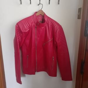 Red Leather Jacket NWT